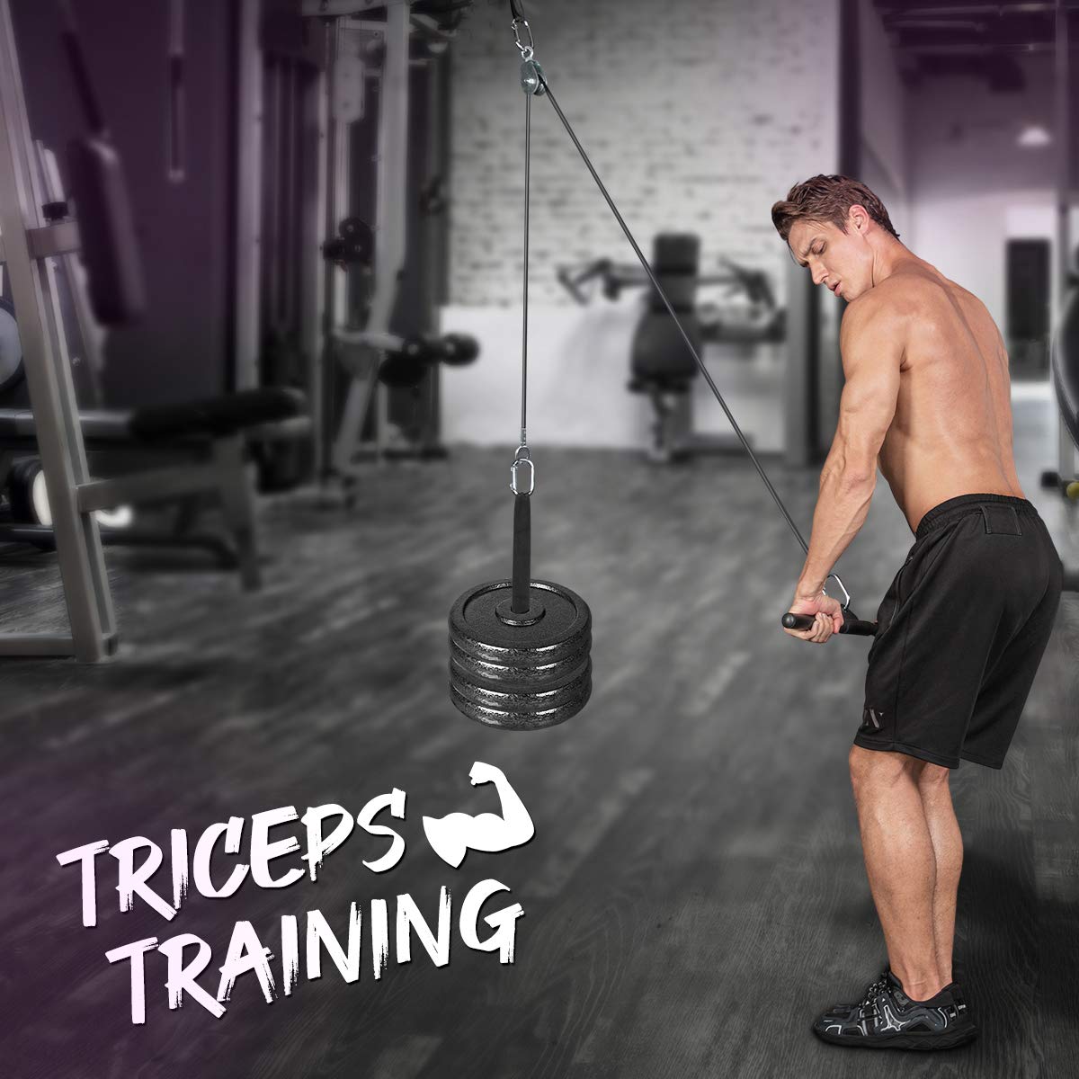 Amazon | Pulley System Gym バー付きジム 10個 78.8インチ ケーブル